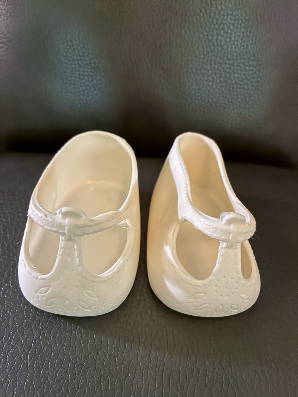 White Vintage 1980s Cabbage Patch Kids Doll T-Strap Mary Jane Shoes